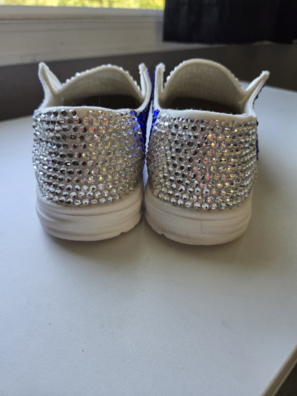 Custom Blue & Silver Rhinestone Shoes - Picture 4 of 9